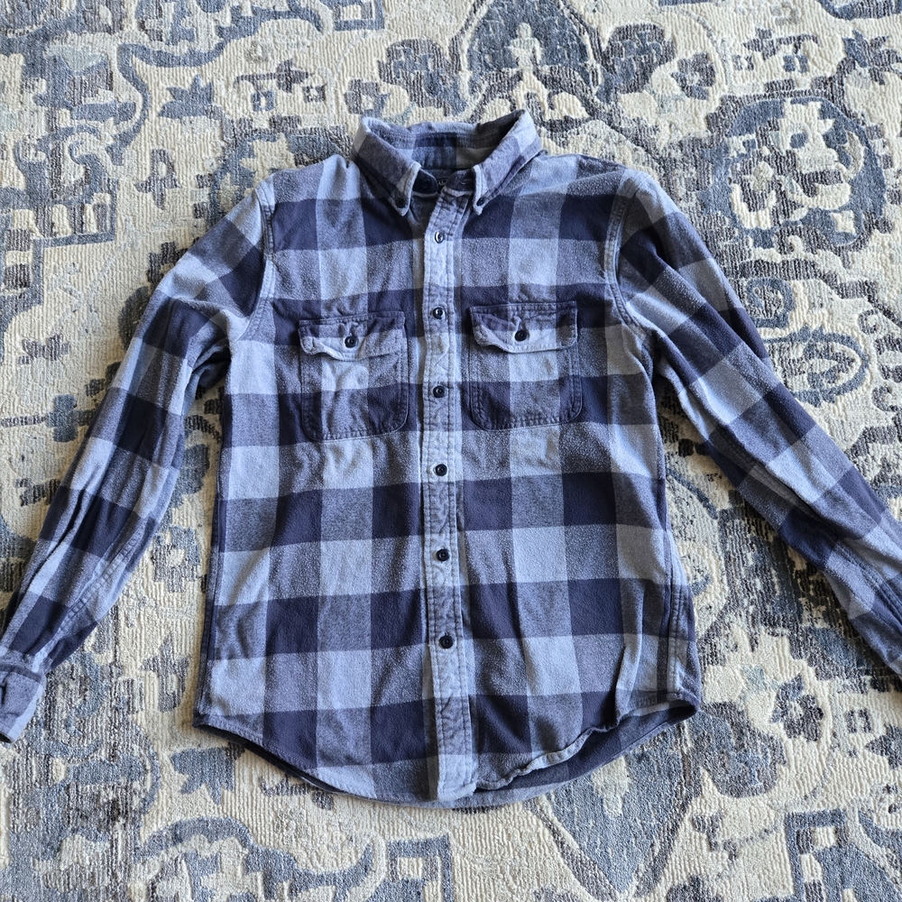 Abercrombie & Fitch Navy and Light Blue Checkered Shirt